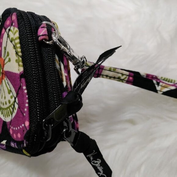 Vera Bradley Purple Floral Wristlet Wallet Classic Boho Print - Picture 5 of 7